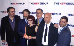 Bart, Nick Offerman, Megan Mullaly and the boys of The New Group do the step-'n'-repeat at KTCHN (Photo: Bill Raden) 