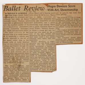 First Negro Classic Ballet ephemera, the Joseph Rickard Papers. The Huntington Library, Art Collections, and Botanical Gardens