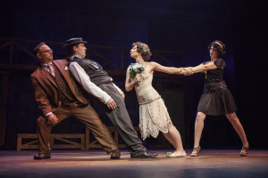 Jake Broder, French Stewart, Tegan Ashton Cohan and Rena Strober in "Stoneface" at Pasadena Playhouse. Photo by Jim Cox