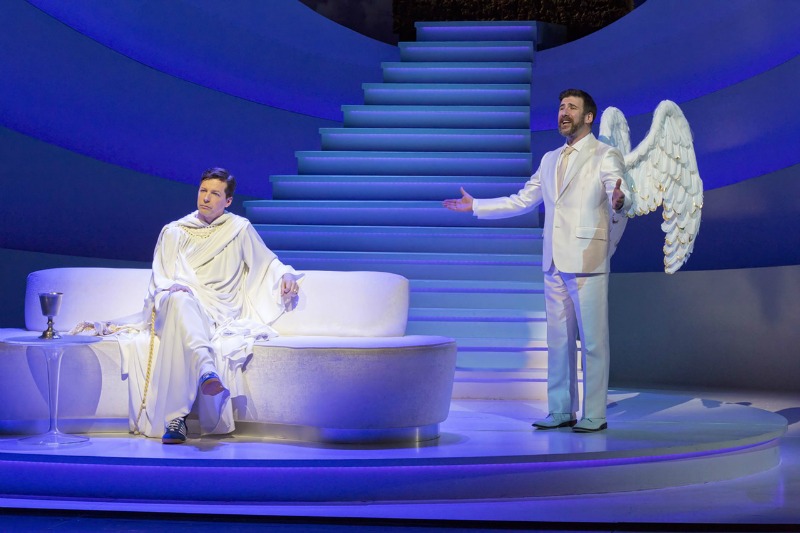 Sean Hayes as God and David Josefsberg as the archangel Michael in 'An Act of God' (Photo by Jim Cox)