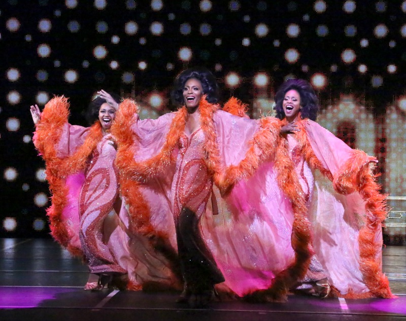 Brittney Johnson, Jasmin Richardson and Danielle Truitt in 'Dreamgirls', directed and choreographed by Robert Longbottom at La Mirada Center for the Performing Arts (photo by Michael Lamont)