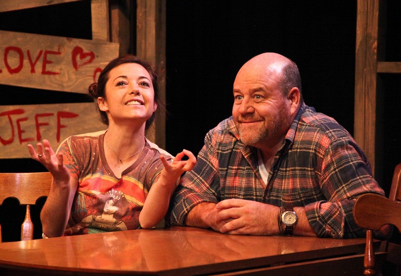 Hannah Mae Sturges and Michael Dempsey in Will Arbery's The Mongoose at The Road on Magnolia (photo by Michele Young)