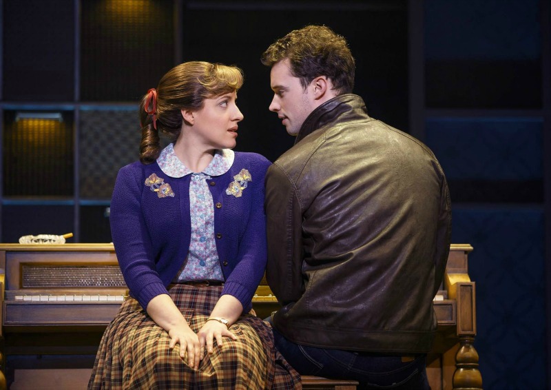 Abby Mueller and Liam Tobin in Beautiful - The Carole King Musical at the Pantages Theatre (photo by Joan Marcus)