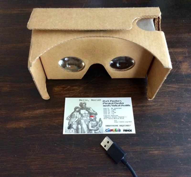 Google Cardboard Virtual Reality from Hello World at Complex Theatres (photo by Gina Martino)