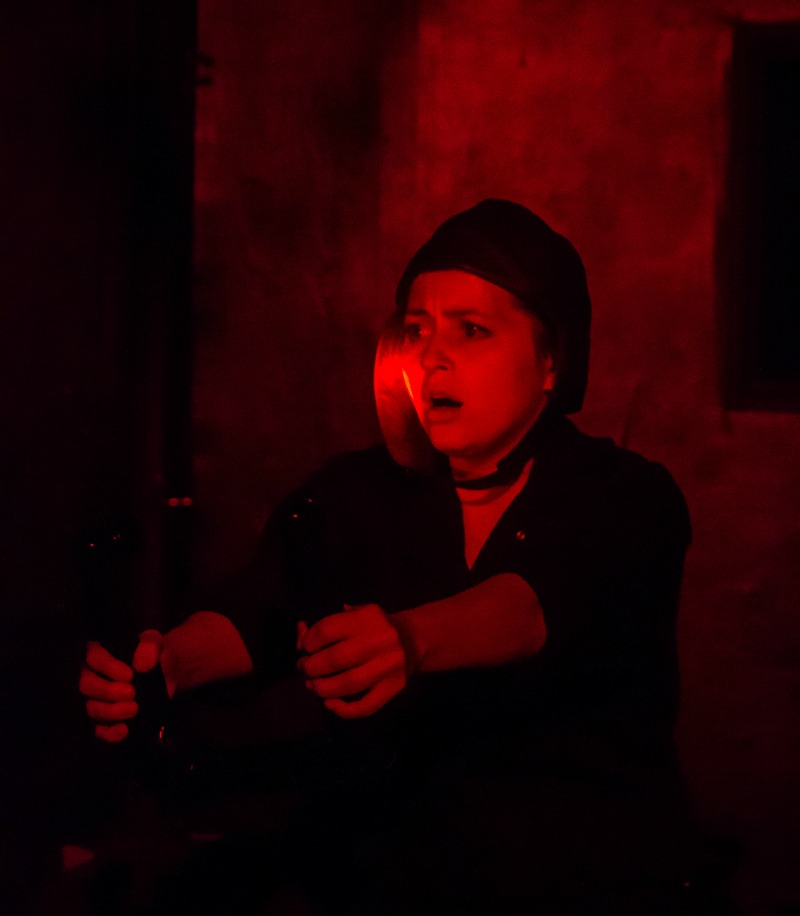 Heather Schmidt  in Will McMichael's Night Witches at Asylum (photo by Mandi Moss)