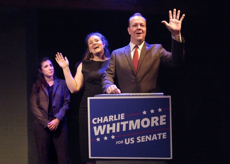 Annika Marks, Tracie Lockwood, and Rob Nagle in Church & State at the Skylight Theatre (photo by Ed Krieger)