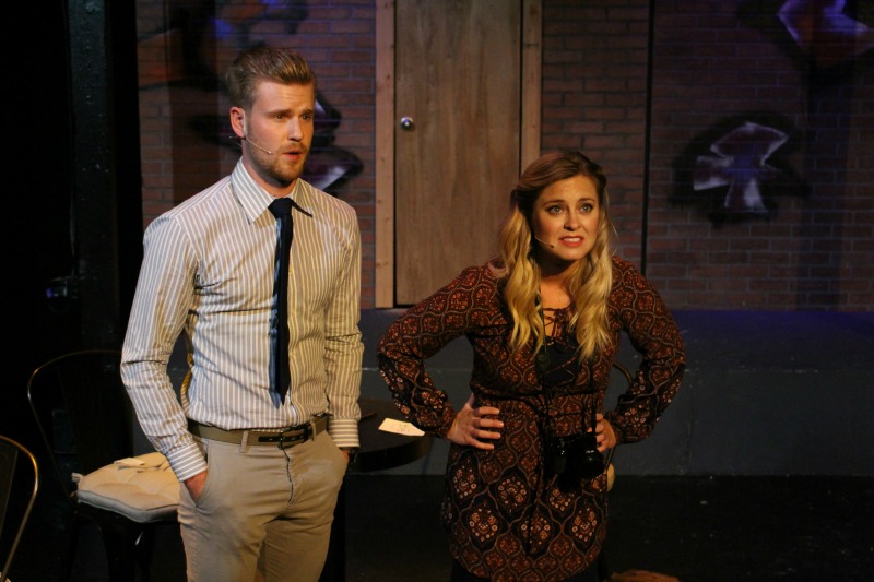 Austin MacPhee and Aly French in I Love You Because at the Hudson Backstage Theatre (photo by Bryan Carpender)