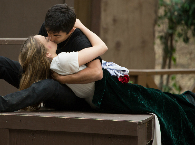 Shaun Taylor-Corbett and Judy Durkin in Romeo and Juliet at Will Geer's Theatricum Botanicum (photo by Miriam Geer)