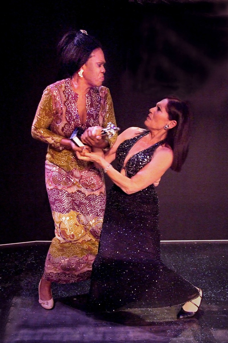 Dee Freeman and Christopher Callen in Drama Queens from Hell at the Odyssey Theatre (photo by Ed Krieger)