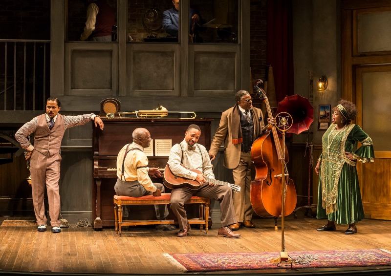 Jason Dirden, Glynn Turman, Damon Gupton, Keith David and Lillias White in Ma Rainey’s Black Bottom at the Mark Taper Forum (photo by Craig Schwartz)