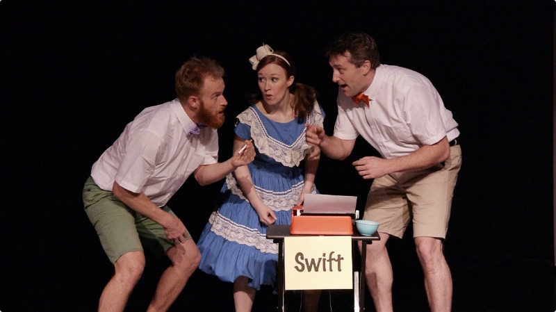 Mark Richardson, Amanda Conlon, Jason Ryan Lovett in All in the Timing at the Flight Theatre at The Complex (photo by Peter Flanigan)