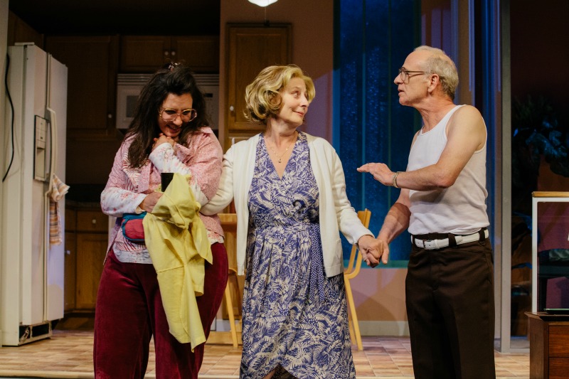 Annika Marks, Marilyn Fox and Michael Mantell in  The Model Apartment at the Geffen Playhouse (Photo  by Jeff Lorch Photography)