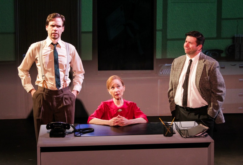 Rob Smith, Carryl Lynn and Matt Taylor in The Next Arena's Vonnegut USA (photo by Maia Peters)