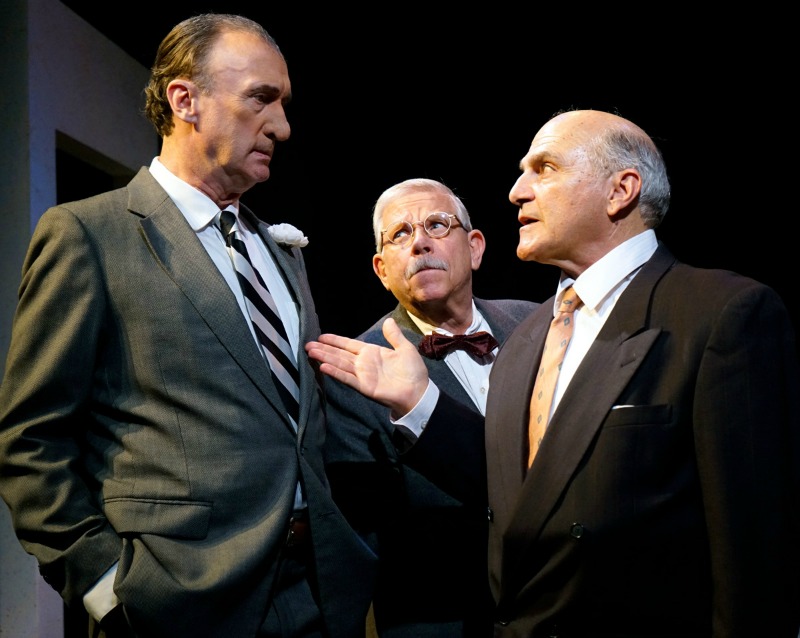 Time Winters, Bruce Nehlsen and Tony Abatemarco in  The Tragedy of JFK (as told by Wm. Shakespeare) at The Blank Theatre@The Skylight Theatre (Photo by Rick Baumgartner)