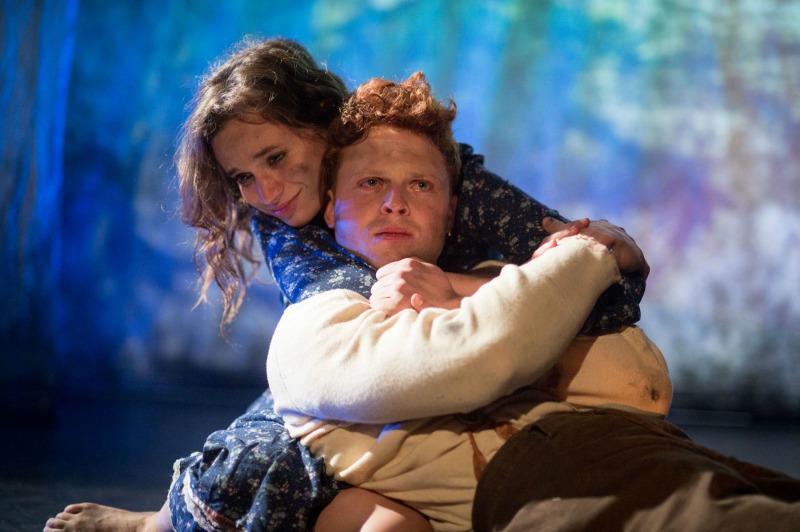 Angela Giarratana and Caleb Foote in Hansel and Gretel Bluegrass at the 24th Street Theatre (Photo by Cooper Bates)