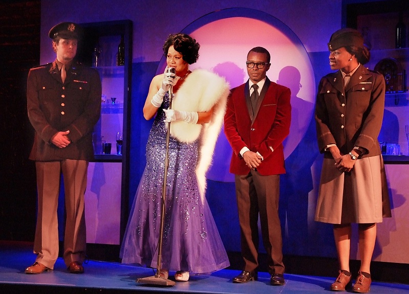 Michael Covert, Michole Briana White, Frank Lawson, and Keverlie Herron in When Jazz Had the Blues at the Matrix Theatre. (Photo by Ed Krieger)