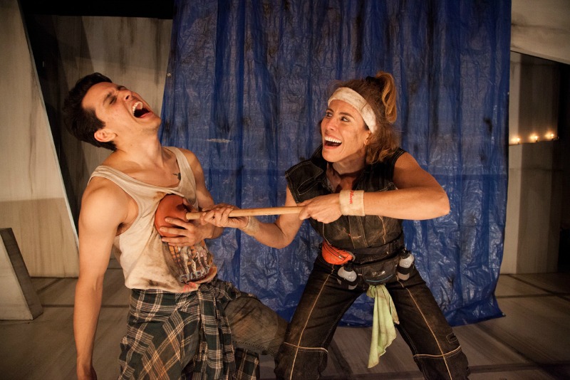 Daniel Bellusci and Janna Cardia in Urinetown  at The Historic Lankershim Arts Center  (Photo by Nardeep Khurmi)