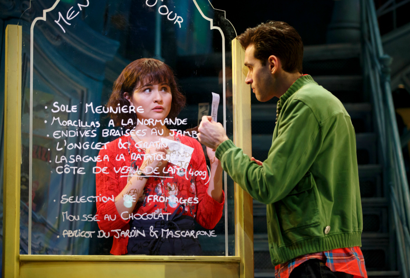 Phillipa Soo and Adam Chanler-Berat in Amélie, A New Musical at Center Theatre Group/Ahmanson Theatre. (Photo by Joan Marcus.)