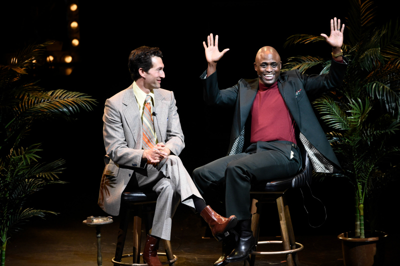 Aaron Lazar and Wayne Brady in Merrily We Roll Along at the Wallis Annenberg Center for the Performing Arts. (Photo by Dan Steinberg for The Wallis.)