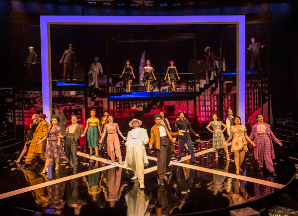 The cast of Zoot Suit, written and directed by Luis Valdez, at the Mark Taper Forum. (Photo by Craig Schwartz.)