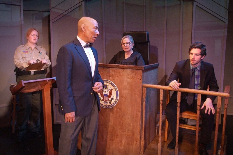 Caroline Simone O'Brien, G. Smokey Campbell, Christina Hart and Stephen Tyler Howell Disinherit the Wind at The Complex. (Photo by Ed Krieger.)