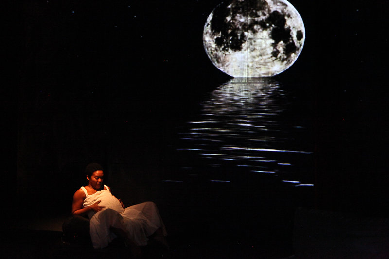 Jaquita Ta'le in  Little Children Dream of God at the Road Theatre Company (Photo by Michele Young)