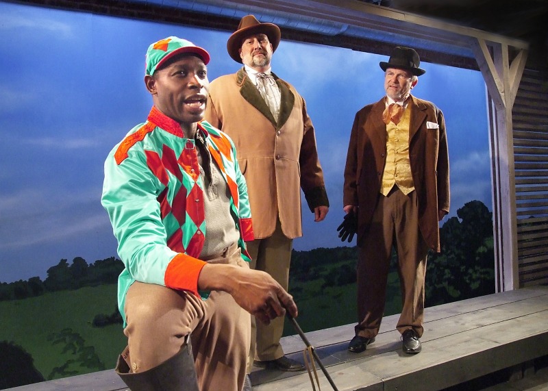 Armond Edward Dorsey, William Salyers and Eamon Hunt in Pure Confidence, presented by Lower Depth Theatre Ensemble at Sacred Fools Theater (Photo by Ed Krieger)