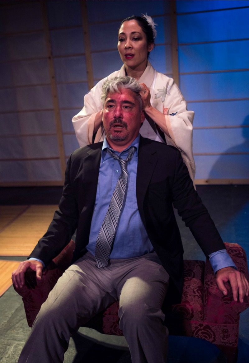 Keiko Elizabeth and Darrett Sanders in Supper at Theatre of NOTE (Photo by Eric Neil Gutierrez)