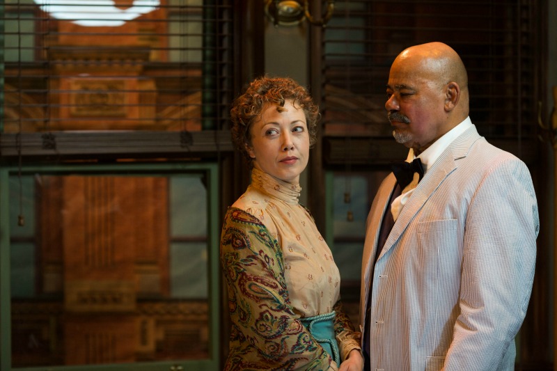 Melanie Cruz and Ben Guilllory in Dr. Du Bois and Miss Ovington, The Robey Theatre Company at the Los Angeles Theatre Center  (Photo by Michael Blaze)