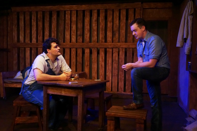 Gregory Crafts and Spencer Cantrell in Of Mice and Men at The Belfry Stage at the Crown Theater (Photo by Lonni Silverman)