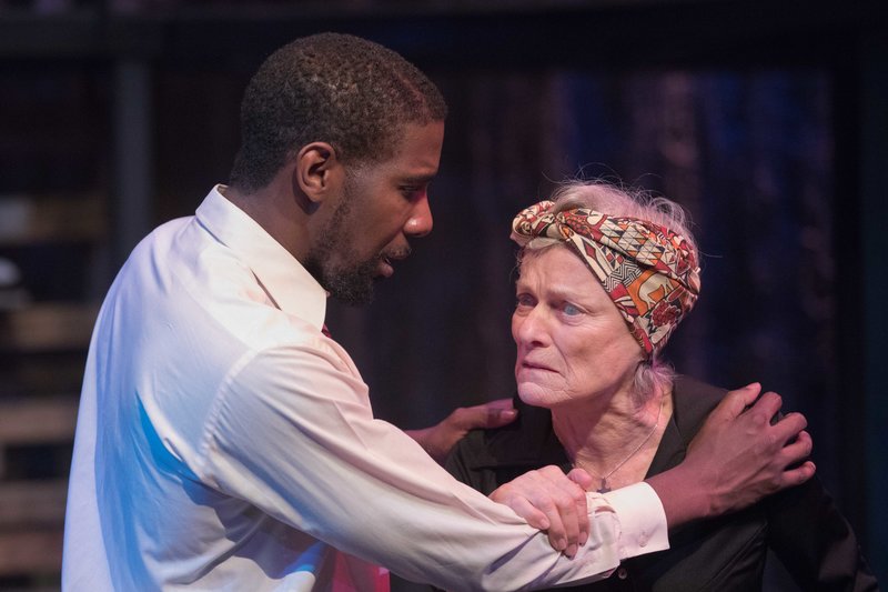 Desean Kevin Terry and Anne Gee Byrd in Les Blancs at Rogue Machine at The MET Theatre. (Photo by John Perrin Flynn)