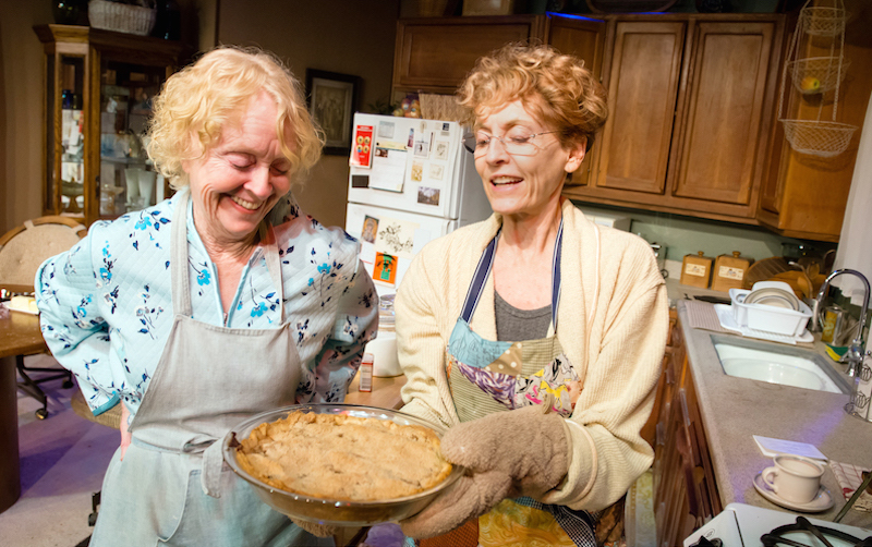 K Callan and Laurie O'Brien in  Pie in the Sky  by Lawrence Thelen at The Victory Theatre Center (Photo by Tim Sullens)