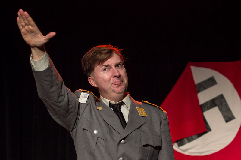 Steven Benaquist in  Too Many Hitlers  at The Complex Theatres (photo by Jack Hunter)