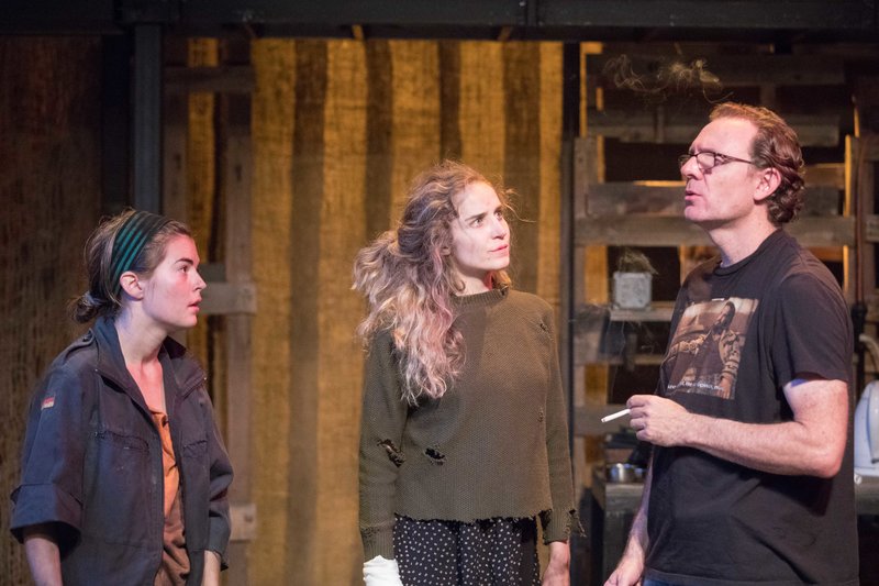 Emily James, Cecily Glouchevitch and Albert Dayan in We Are Not These Hands at Rogue Machine Theatre. (Photo by John Perrin Flynn)