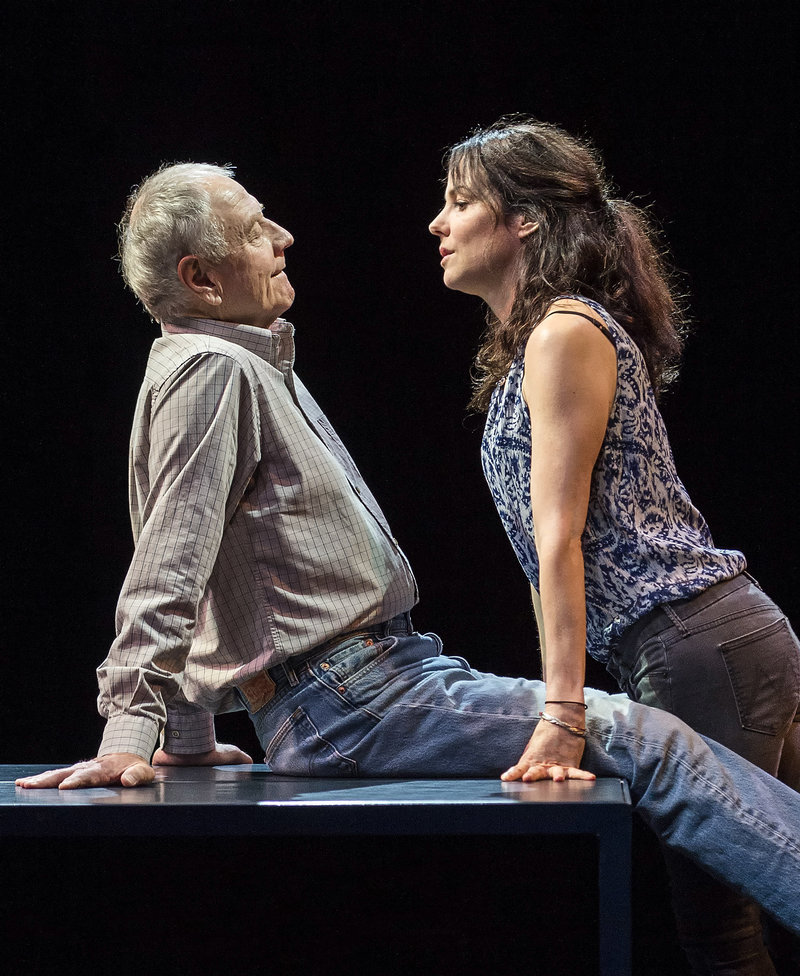 Denis Arndt and Mary-Louise Parker in Heisenberg, at the Mark Taper Forum. (Photo by Craig Schwartz)