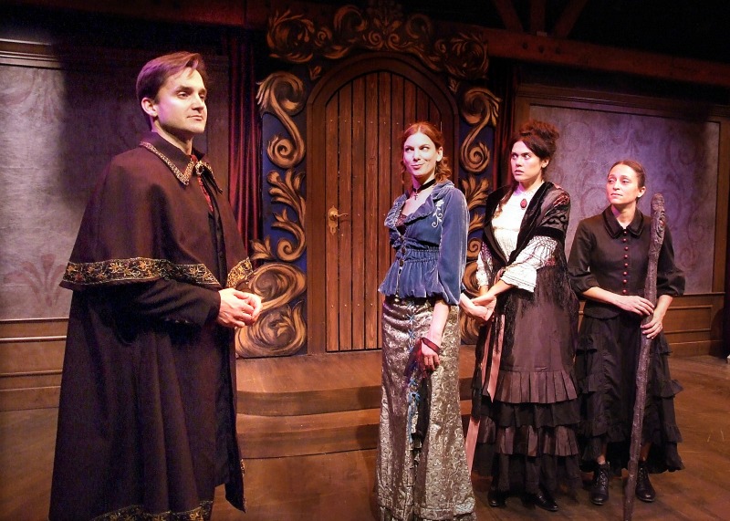 Everette Wallin, Alana Dietz, Mariel Neto and Caro Zeller in The Devil's Wife at the Skylight Theatre. (Photo by Ed Krieger)