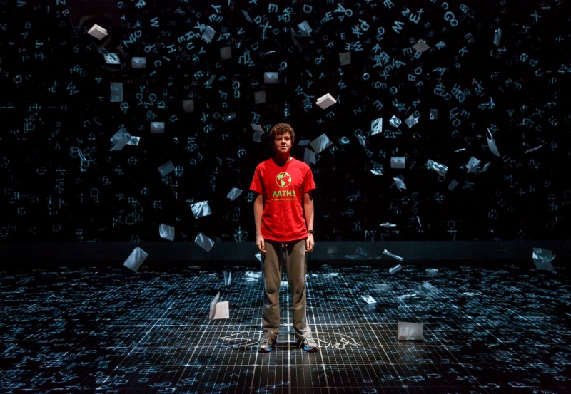 Adam Langdon in The Curious Incident of the Dog in the Night-time at the Ahmanson Theatre. (Photo by Joan Marcus)