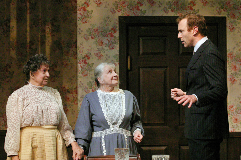 Jacque Lynn Colton, Sheelagh Cullen, and J.B. Waterman in Arsenic and Old Lace at the Odyssey Theatre. (Photo by Enci Box)