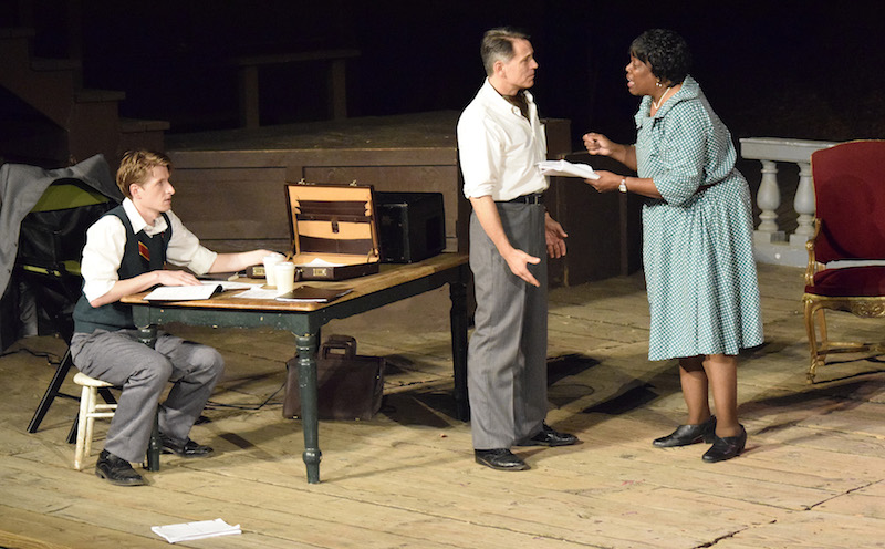 Frank Weidner, Mark Lewis, and Earnestine Phillips in Trouble in Mind at Will Geer's Theatricum Botanicum. (Photo by Ian Flanders.)