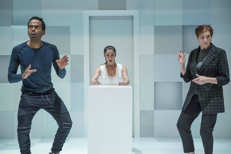 Chris Gardner, Sierra Marcks and Sarah Lily in Welcome to the White Room at Theatre of Note. (Photo by Darrett Sanders.)