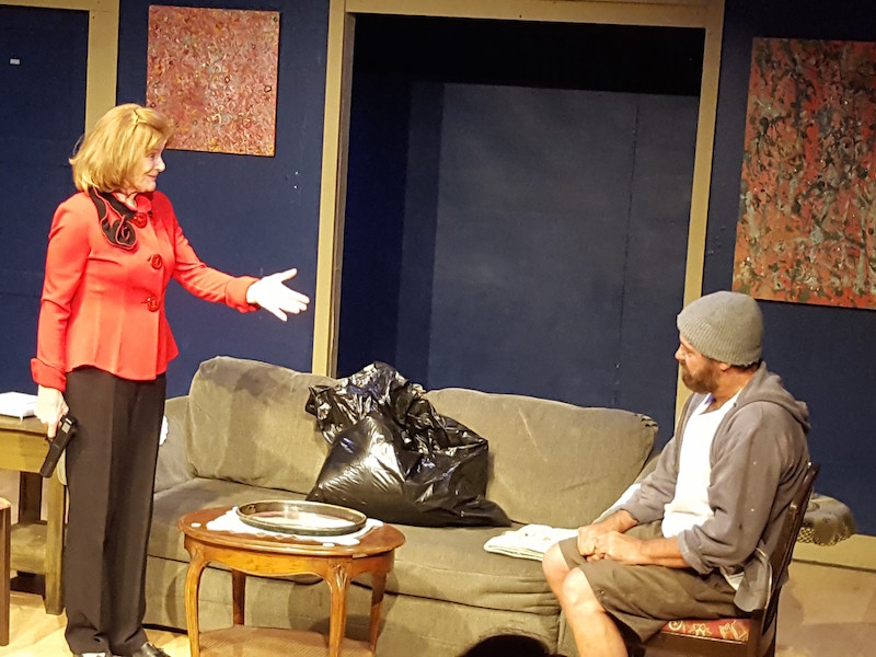 Suzanne Collins and David Mingrino in Strangers No More, Write Act Repertory at the Brickhouse Theatre. (Photo by Linda Rand)