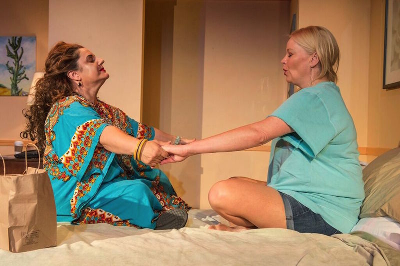 Melissa Peterman and Marissa Jaret Winokur in Heartbreak Help at the Dorie Theatre. (Photo by Adam Southard)