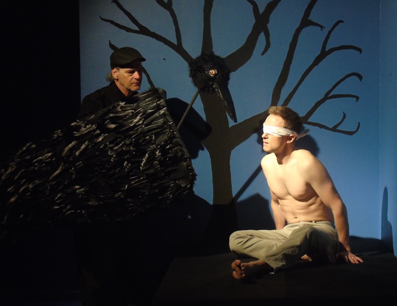 Edgar Allan Poe IV and Joshua James Knightly in Afterlife: A Ghost Story, Collaborative Artists Ensemble at Avery Schreiber Playhouse. (Photo: Courtesy Collaborative Artists Ensemble)