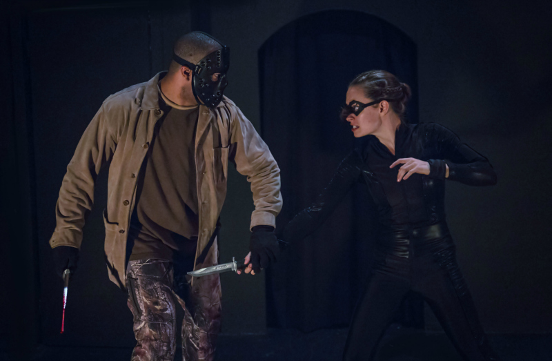 Eric Rollins and Andrea Nelson in Christopher Johnson's The Final Girl from the School of Night. (Photo by Darrett Sanders)