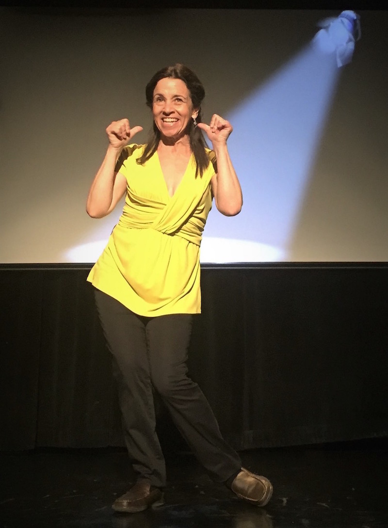 Jennie Fahn in Under the Jello Mold at the Whitefire Theatre. (Photo by Tom Cavanaugh)