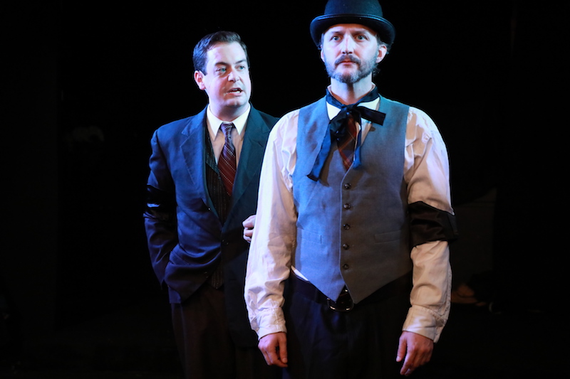 Spencer Cantrell and Adam Meredith in The Woman in Black by Stephen Mallatratt presented by Theatre Unleashed. (Photo by Thresea Stroll)