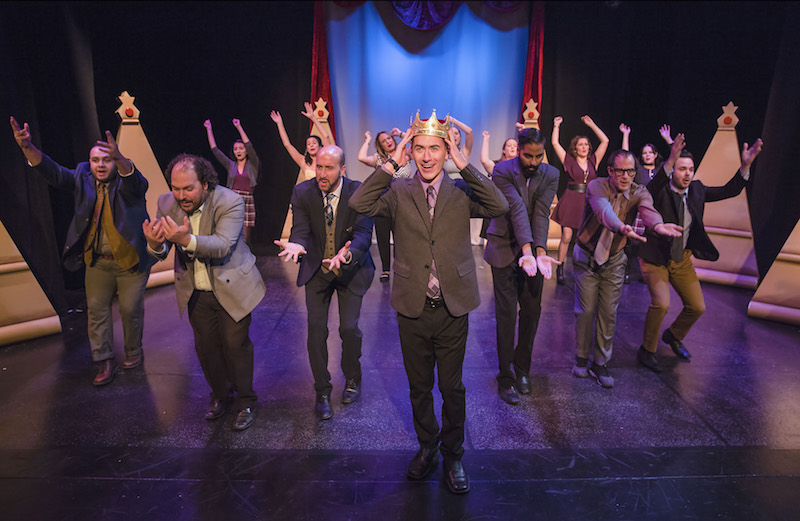 Chase Studinski and ensemble in deLEARious, Open Fist Theatre Company at Atwater Village Theatre. (Photo by Darrett Sanders)