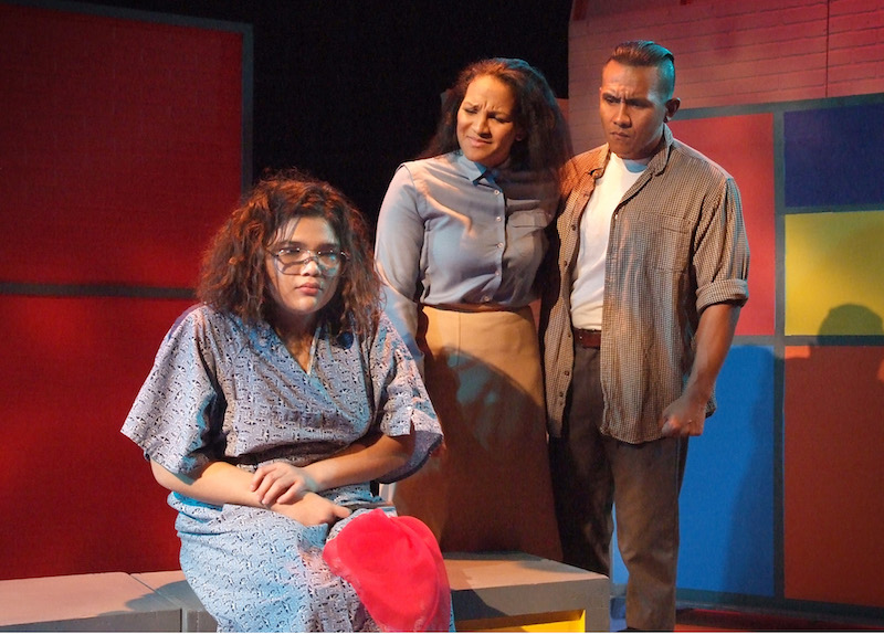 Belissa Escobedo, Victoria Dunn and Rufino Romero in Brown & Out IV. (Photo courtesy Casa 0101)