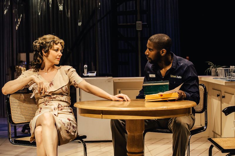 Jaimi Paige and Desean Kevin Terry in Tennessee Williams' A Streetcar Named Desire at the Boston Court Performing Arts Center. (Photo by Jeff Lorch).