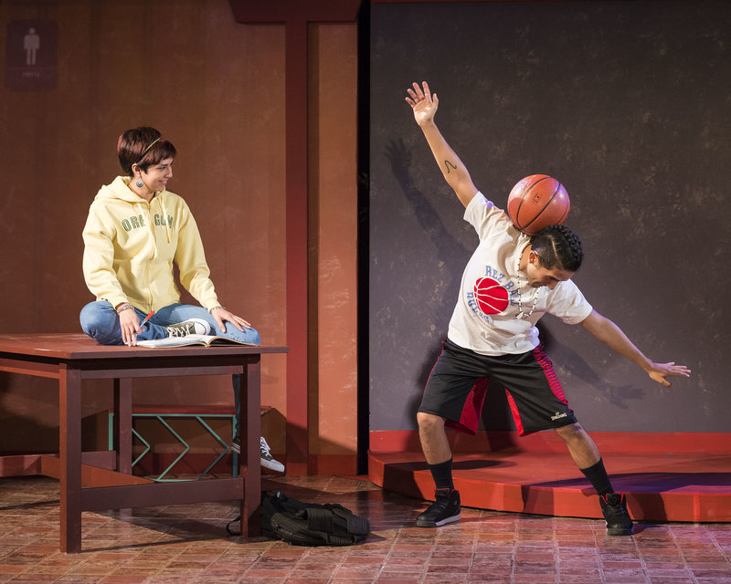 Michaela Escarcega and Kenny Ramos in Bingo Hall at the Wells Fargo Theater at the Autry Museum of the American West. (Photo by Craig Schwartz Photography)